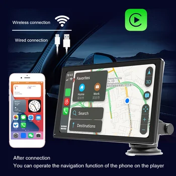 9 Inch Vezeték nélküli Carplay Android Auto autórádió Bluetooth-Kompatibilis Autós Sztereó Rádiós Biztonsági Kamera, Rádió Vevőkészülék HD Érintőképernyő