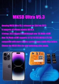 V5.3 MKSD ULTRA Minden Fuvarozó 5G-esim ESIM MÓD 15.X-16 IOS16.X-13.X IP14 13 13mini 12/11/8/7/6/PLUS/X/XS/MAX/XR/