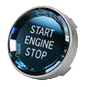 Autó Belső Kapcsoló Fedél Kristályt Egy Kulcs, Motor Start-Stop Gomb Matrica Trim BMW - 3/5 Sorozat E70 E60 E90 Ezüst