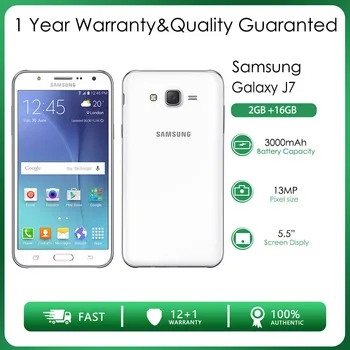 Eredeti Kártyafüggetlen Samsung Galaxy J7 J700T 4G Octa-core Egy SIM-kártya-2 GB RAM, 16 GB ROM 13MP 5.5