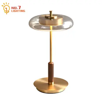 Amerikai Luxus Arany Csillogás Réz Üveg asztali Lámpa Gomba Mellett Lámpa Hálószoba Asztal Fények Nappali/Modell RoomDesk Fények