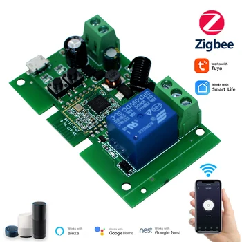 ZigBee Tuya Okos WiFi Kapcsoló Modul AC/DC 7-32V 12V 24V-os USB 5V RF/APP Távirányító Smart Home Munka Alexa