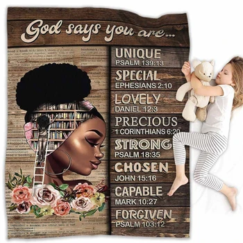 Afro-Amerikai Takarót Királynő Fekete Lány Afro Nők Inspiráló Idézet Flanel Takaró Bedoom Kollégiumi Ágyat Takaró