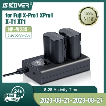 SKOWER NP-W235 Akkumulátor Fujifilm Fényképezőgép Fuji XT4 X-T4 X-T5 X-H2S GFX100S GFX50S +Kettős Töltő, USB-kábel NP W235 baterias