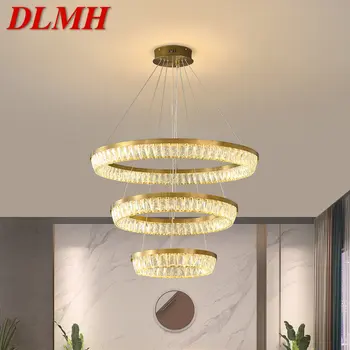 DLMH Északi Kristály Medál Fény, Led-Modern Gyűrűk Luxus Kreatív Csillár Lámpa Nappali Étkező Villa Dekoráció