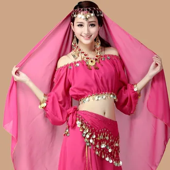 Hastánc Kosztüm Szett Bellydance Szakmai Bollywood Jelmez Női Szoknyák Plus Size Felnőttek Indiai Ruhák Táncok