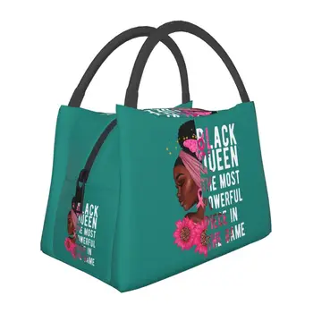 Afrikai Gril Fekete Nők Szigetelt Ebéd Női Táskák Hordozható Termikus Hűvösebb Bento Box Munka, Utazás