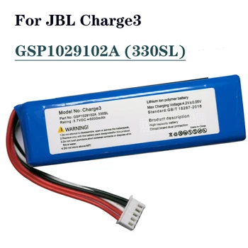 GSP1029102A 330SL Akkumulátor JBL Charge3 Díj 3 Bal negatív Vezeték nélküli Bluetooth Hangszóró Lítium-Polimer akkumulátor 6000mAh