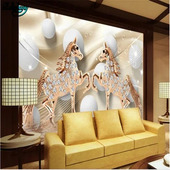 beibehang 3D Megkönnyebbülés Ékszerek Pegasus TV Hátteret, Egyéni, Nappali, Hálószoba Háttérkép Freskó