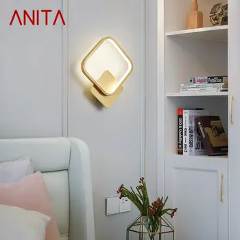 ANITA Kortárs Réz Fali Lámpa LED 3 Színben Luxus Gyertyatartó Világítás Otthon Élő Bed Room Decor