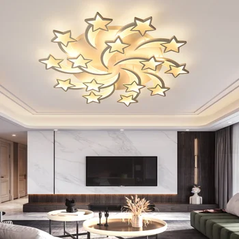 Új Mennyezeti Lámpák Modern LED Távirányító Hálószoba, Nappali Hotel Fehér Glod Csillag Dekoratív Lámpák