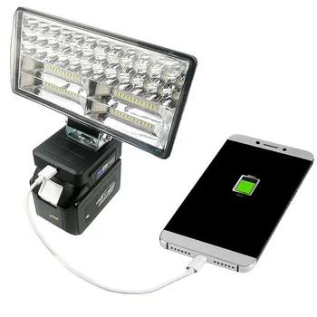 LED lámpa Működik Lámpa Elektromos Reflektorfényben Makita 18V Li-ion Akkumulátor Adapter BL1815 BL1830 USB-Power Bank Autó Lámpa