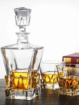 Luxus Palack Vörös Bor Kristály Pohár Víz Üveg Meghatározott Whiskys Üveg Megvastagodott, Erős Ajándék Küldés Barátok, Otthon Dekoráció