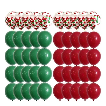 50 Db Karácsonyi Latex Léggömb 12 Inch Karácsonyi Díszek, Mikulás Hőlégballon Fesztivál Party Dekoráció Piros, Zöld