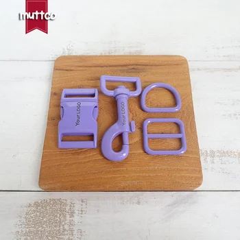 (fém csat+állítsa be a csat+D gyűrű+fém kutya csattal/szett) violet kiegészítő 25mm DIY nyakörv vésett színes csat