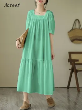 rövid ujjú túlméretezett vintage új ruhák női alkalmi laza hosszú nyári ruha, elegáns ruha 2023