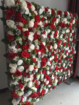8db/sok Mesterséges selyem rózsa 3D virág fal panel esküvői háttér dekoráció virág futó esküvői színpad dekoráció TONGFENG