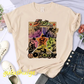 Japán Anime Jojo Bizarr Kaland Póló Női Felsők Vicces Rajzfilm Jojo T-shirt Streetwear Divat Manga Póló Női Tshirt