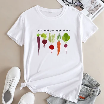 Menjünk Root Ellenség, Egymást, póló, Vicces Kertészeti Zöldség, Zöldségek Tshirt Aranyos Nők Grafikus Vegán Póló Felső