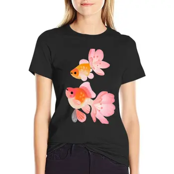 Cseresznyevirág aranyhal 1 T-Shirt plus size maximum Túlméretezett póló vintage póló Női felsők