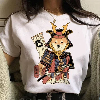Shiba Inu tshirt nők Y2K streetwear Japán póló lány vicces manga képregény ruházat