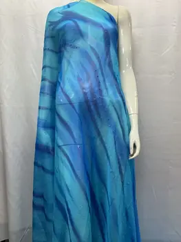 szatén ruha chiffon anyagból ankara szövet afrikai nyomtatás tissu africain femme selyem ruha nigériai csipke magas minőségű 5yard