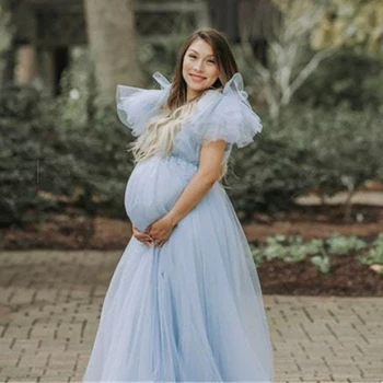 Új Tulle Kismama Ruha Fotózás Terhesség Felvételi Baba Zuhany Ruhák Terhes Nő Hosszú Fotózás Ruha