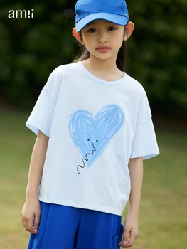 Amii Gyerekek Lányok Nyári pólók Rövid Ujjú Pamut Divat Nyomtatás Édes Szívem Laza póló, Gyermek Alkalmi Felsők Pólók 22342032