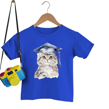 A macskák Érettségi Grafika Kisfiú Ruhák, Divat Rövid Ujjú Tshirt Aranyos Állat Y2k Maximum Tee Aranyos Macskák Lányok Nyári pólók