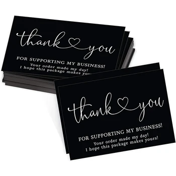 Köszönjük, Hogy Támogatja A Small Business Köszönjük A Vásárlást Kártyák Fekete Elegáns Dekoráció Ajándék Ajándék Csomag Doboz