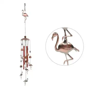 Flamingo Szél Idilli Stílus Vintage Fém Cső Szél Szabadtéri Flamingo karácsonyi Dekoráció Ünnepi dekoráció forró
