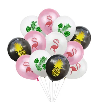 10Psc/Set, 12 colos Hawaii Party Latex Léggömb Flamingo Ananász Minta Nyomtatott Ballonok, Hawaii Parti, Születésnapi, Esküvői Kínálat