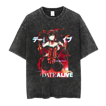 Évjárat Mosott T-shirt Japán Anime Elfen Lied Streetwear Alkalmi Harajuku Grafikus Rövid Ujjú Unisex Tshirt