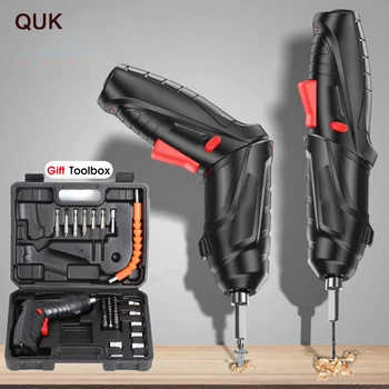 QUK 3.6 V Vezeték nélküli Elektromos Csavarhúzó Készlet Nagy Kapacitás, Teljesítmény LED-es Akkus csavarhúzó Javító Eszközök Ingyenes Szállítás