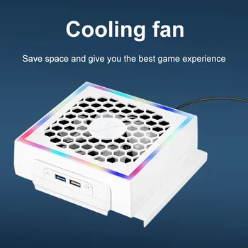 LED-es hűtőventilátor Fények 3 fokozattal Állítható 5V 2.4. A Konzol Fan 7 Világítási Módok Dekoráció Játék Kiegészítők Xbox Sorozat S