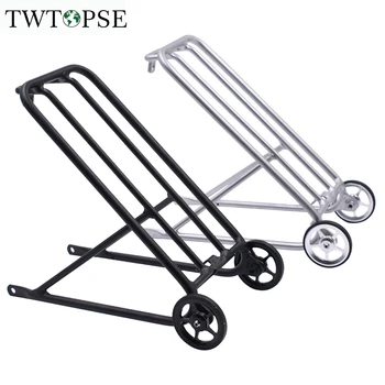 TWTOPSE Kerékpár Standard Állványok A Brompton Összecsukható Kerékpár Könnyű Kerék Rakomány Állványok Stabil Kerékpár T6 Alumínium 310g CNC Eloxálás