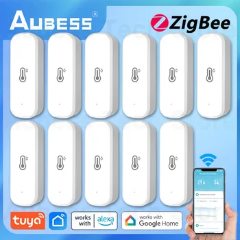 AUBESS ZigBee Hőmérséklet-Érzékelő Tuya Intelligens Élet App Haza Csatlakoztatott Hőmérő Keresztül Alexa, a Google Haza hangvezérlés Asszisztens