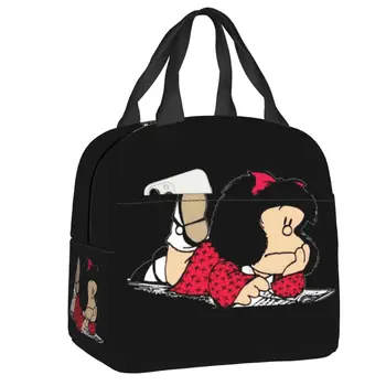 Egyéni Aranyos Mafalda Ebéd Bag Női Meleg Hűvösebb Szigetelt Ebédet a Felnőtt Iroda