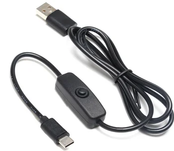 5V-os 3A USB-c-Típusú Töltő Kábel BE/KI Kapcsoló A Raspberry Pi 4B.